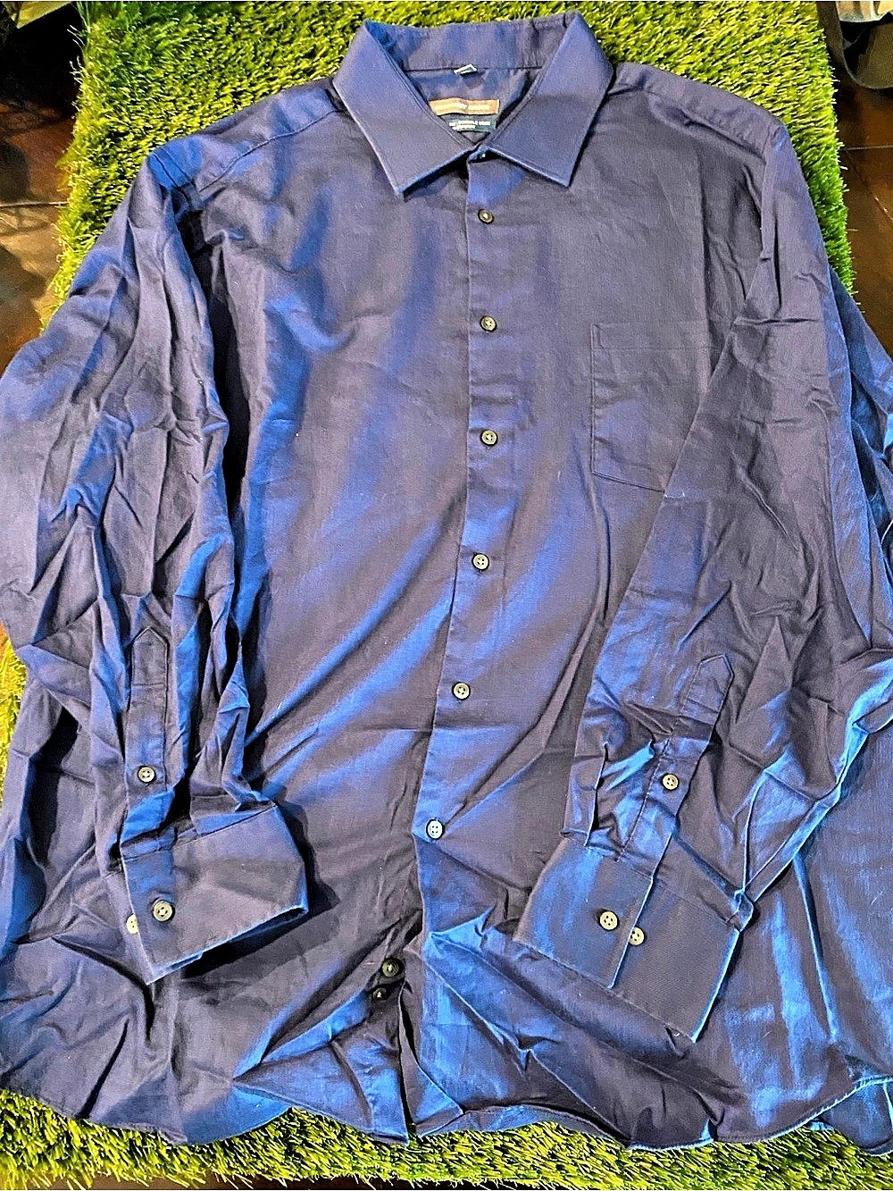 Geoffrey Beene Classic Fit Wrinkle Free Stain Defense Men's Blue Dress Shirt